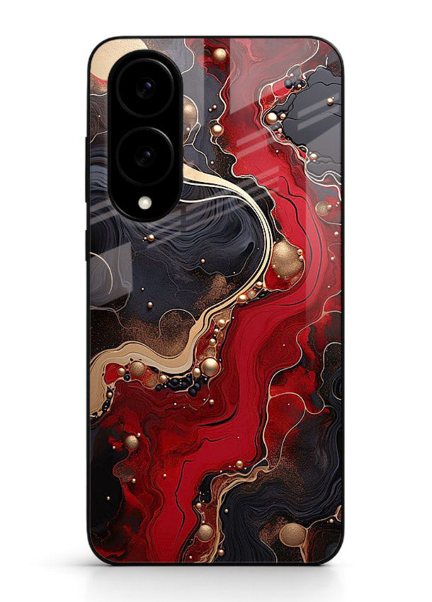 Lava Flow Abstract molten red pattern Samsung S25 Edge glass back cover