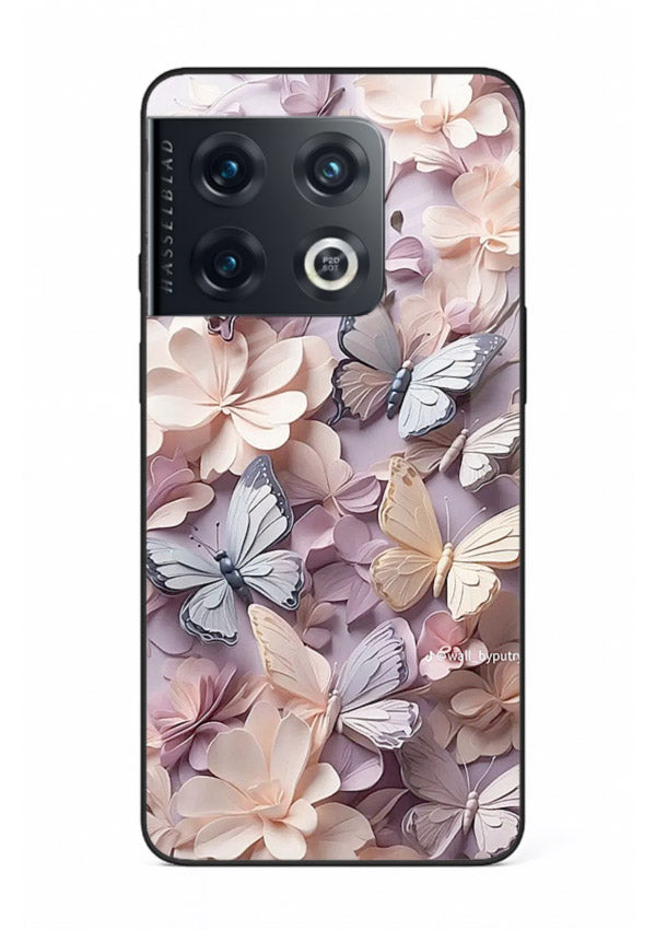 Lavender petal artwork on OnePlus 10 Pro glass back cover with calming floral tones.