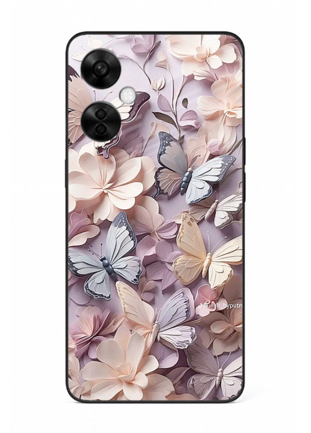 Lavender petal artwork on OnePlus Nord CE3 Lite glass back cover with calming floral tones.
