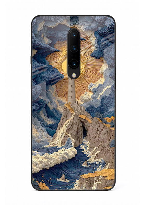 Lighthouse Storm Glory dramatic lighthouse artwork OnePlus 8 glass back cover