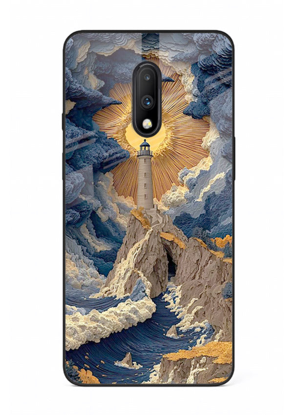 Lighthouse Storm Glory dramatic lighthouse artwork OnePlus 7 glass back cover