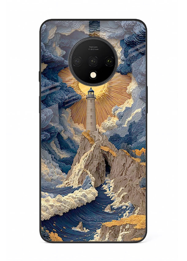 Lighthouse Storm Glory dramatic lighthouse artwork OnePlus 7T glass back cover