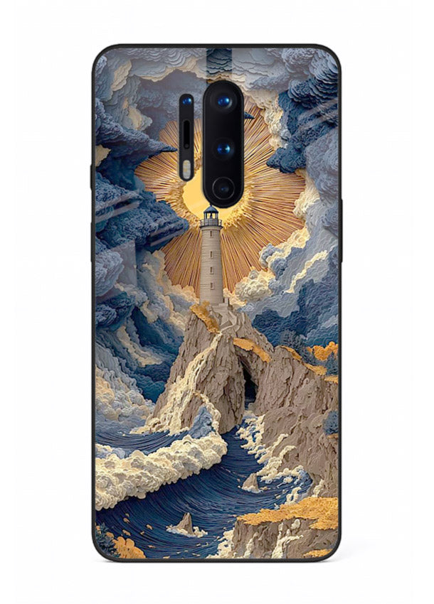 Lighthouse Storm Glory dramatic lighthouse artwork OnePlus 8 Pro glass back cover