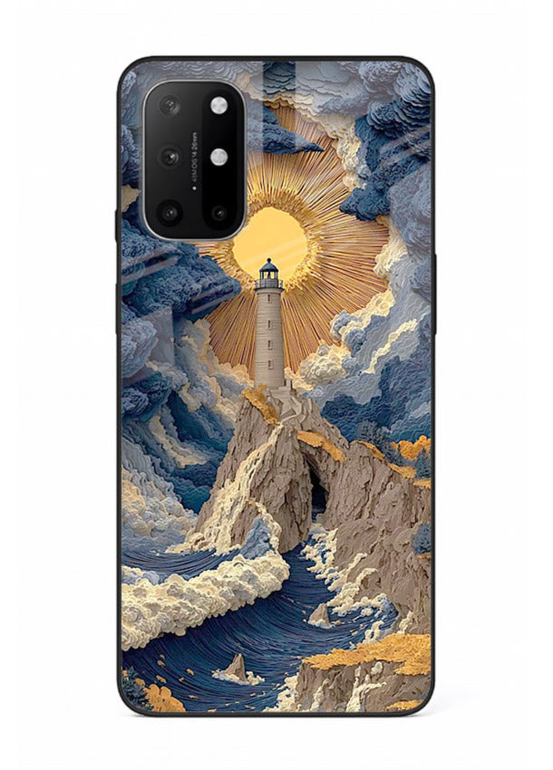 Lighthouse Storm Glory dramatic lighthouse artwork OnePlus 8T glass back cover