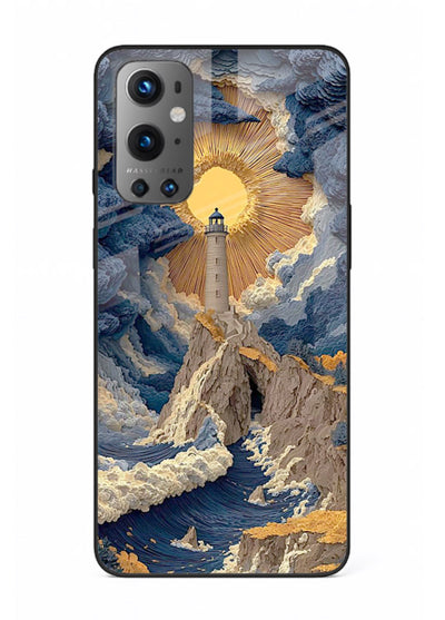 Lighthouse Storm Glory dramatic lighthouse artwork OnePlus 9 glass back cover
