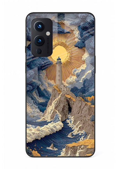 Lighthouse Storm Glory dramatic lighthouse artwork OnePlus 9 Pro glass back cover