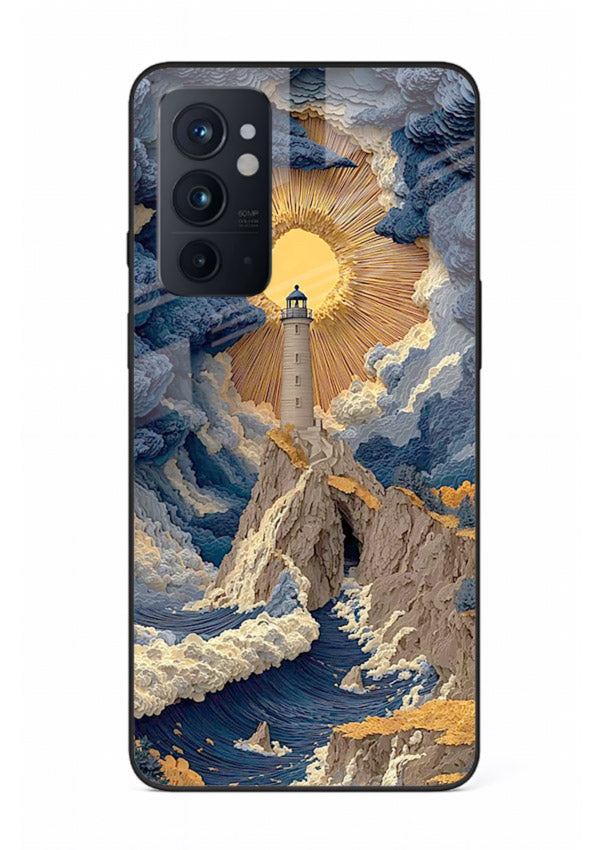 Lighthouse Storm Glory dramatic lighthouse artwork OnePlus 9RT glass back cover