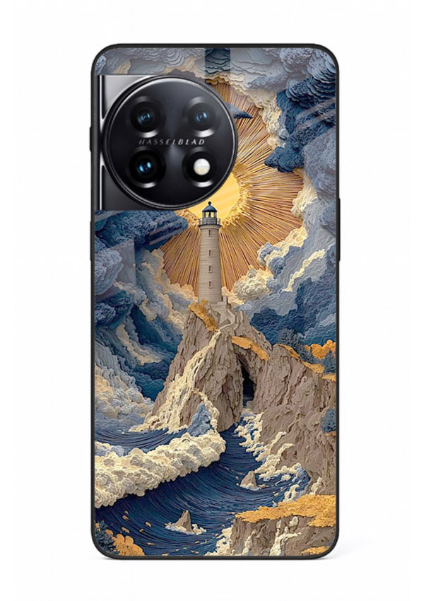Lighthouse Storm Glory dramatic lighthouse artwork OnePlus 11 glass back cover