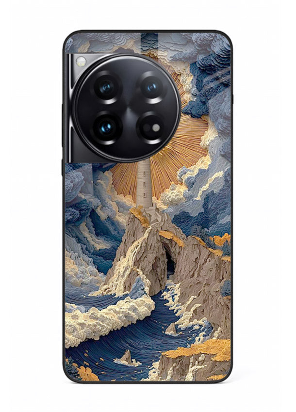 Lighthouse Storm Glory dramatic lighthouse artwork OnePlus 12 glass back cover