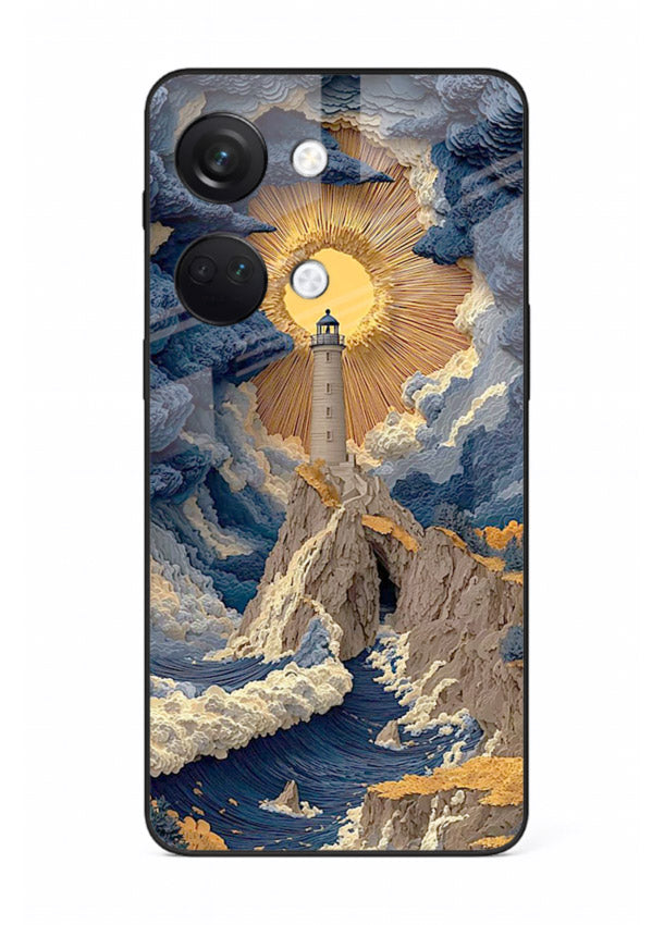 Lighthouse Storm Glory dramatic lighthouse artwork OnePlus Nord 3 glass back cover