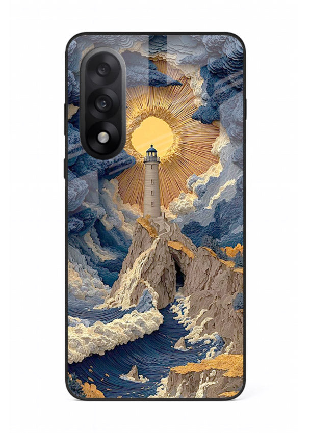Lighthouse Storm Glory dramatic lighthouse artwork OnePlus Nord 5 glass back cover