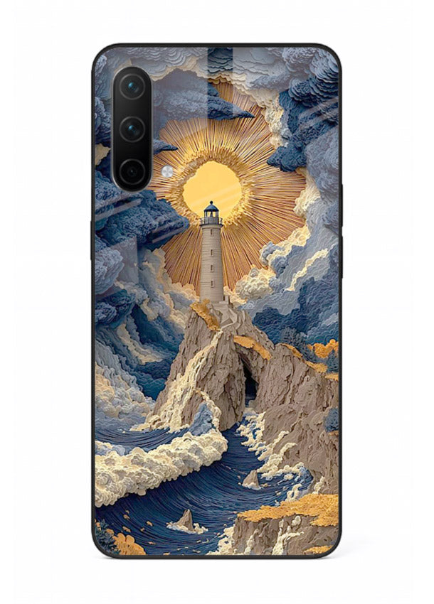 Lighthouse Storm Glory dramatic lighthouse artwork OnePlus Nord CE 5G glass back cover
