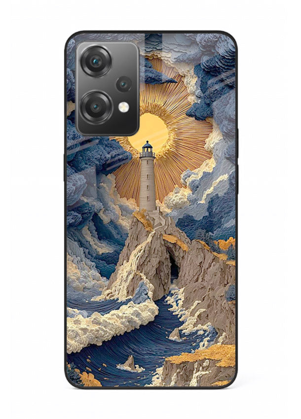 Lighthouse Storm Glory dramatic lighthouse artwork OnePlus Nord CE2 Lite 5G glass back cover