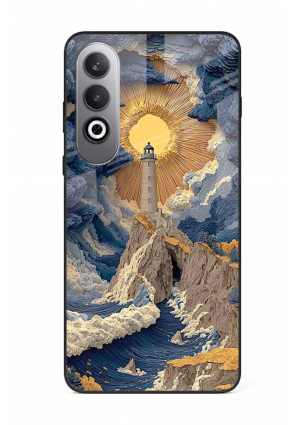 Lighthouse Storm Glory dramatic lighthouse artwork OnePlus Nord CE4 glass back cover