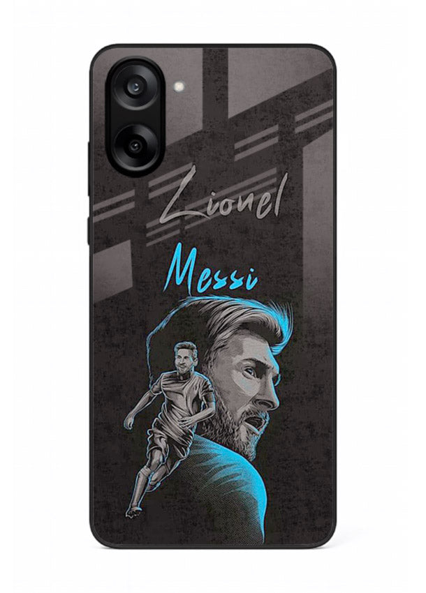 Lionel Messi portrait artwork printed on glossy tempered glass OnePlus Nord CE5 back cover