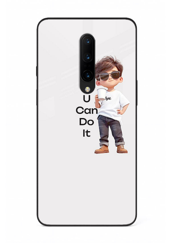 Little Motivator Boy character artwork OnePlus 7T Pro glass back cover