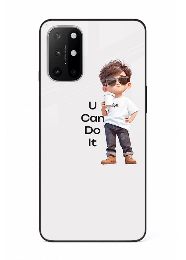 Little Motivator Boy character artwork OnePlus 8T glass back cover