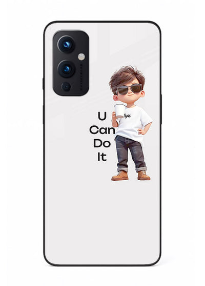 Little Motivator Boy character artwork OnePlus 9 Pro glass back cover