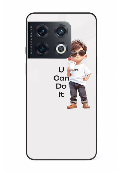 Little Motivator Boy character artwork OnePlus 10 Pro glass back cover