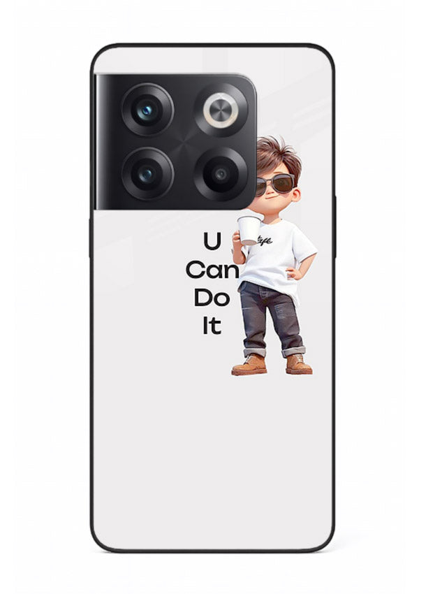 Little Motivator Boy character artwork OnePlus 10T glass back cover