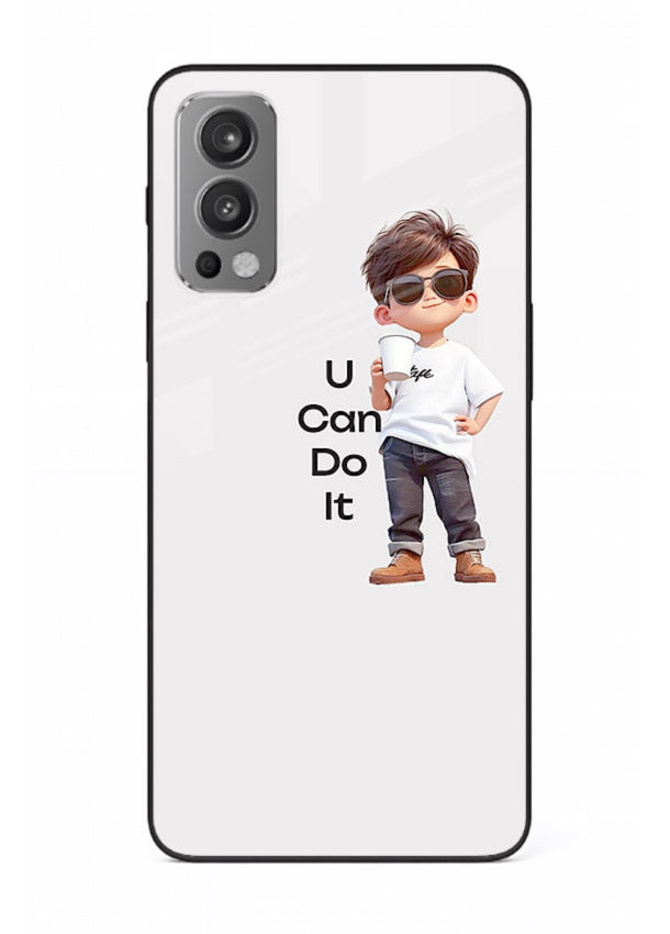 Little Motivator Boy character artwork OnePlus Nord 2 glass back cover