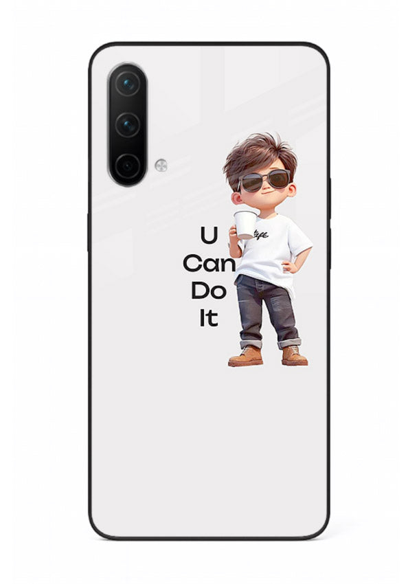 Little Motivator Boy character artwork OnePlus Nord CE 5G glass back cover