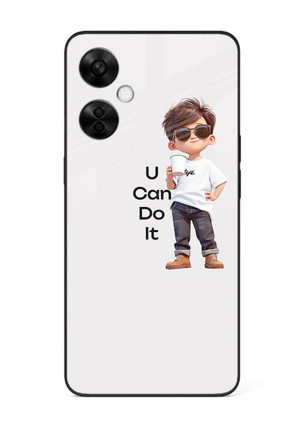 Little Motivator Boy character artwork OnePlus Nord CE3 Lite glass back cover