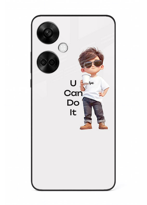 Little Motivator Boy character artwork OnePlus Nord CE3 glass back cover