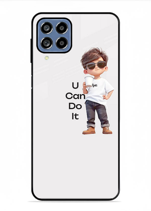 Little Motivator Boy character artwork Samsung F22 4G glass back cover