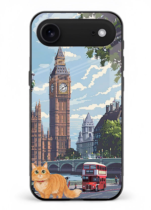London Cat Street neon cat London artwork iphone 18 air glass back cover