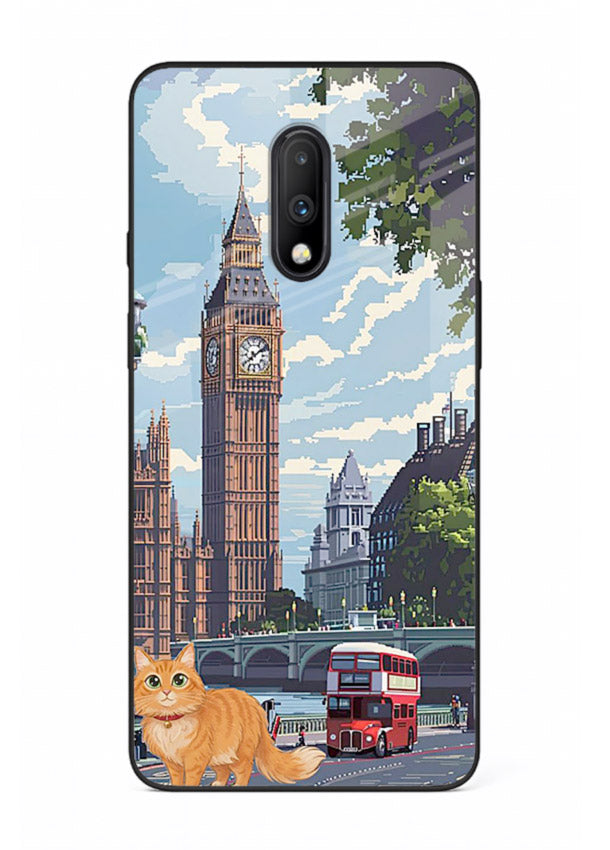 London Cat Street neon cat London artwork OnePlus 7 glass back cover