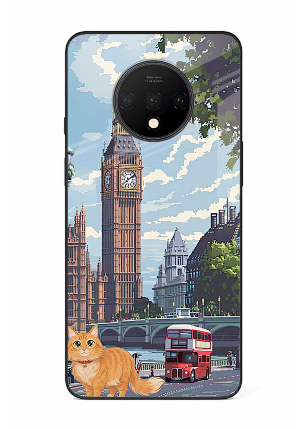 London Cat Street neon cat London artwork OnePlus 7T glass back cover