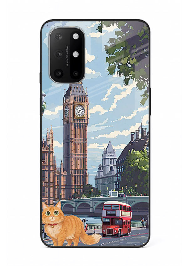 London Cat Street neon cat London artwork OnePlus 8T glass back cover