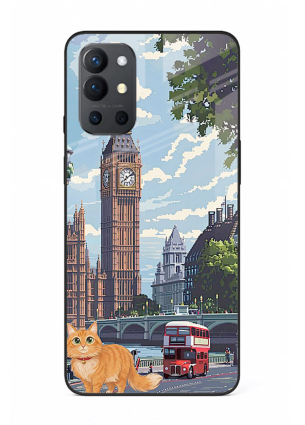 London Cat Street neon cat London artwork OnePlus 9R glass back cover
