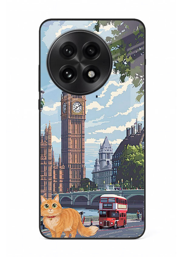 London Cat Street neon cat London artwork OnePlus 13R glass back cover