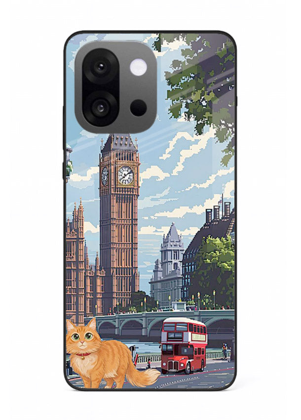 London Cat Street neon cat London artwork OnePlus 13s glass back cover