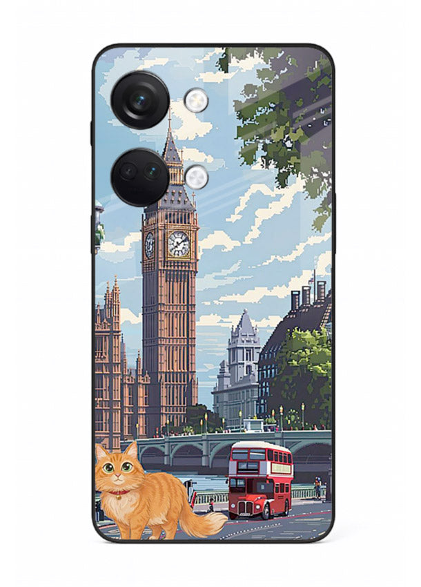 London Cat Street neon cat London artwork OnePlus Nord 3 glass back cover