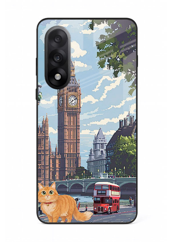 London Cat Street neon cat London artwork OnePlus Nord 5 glass back cover