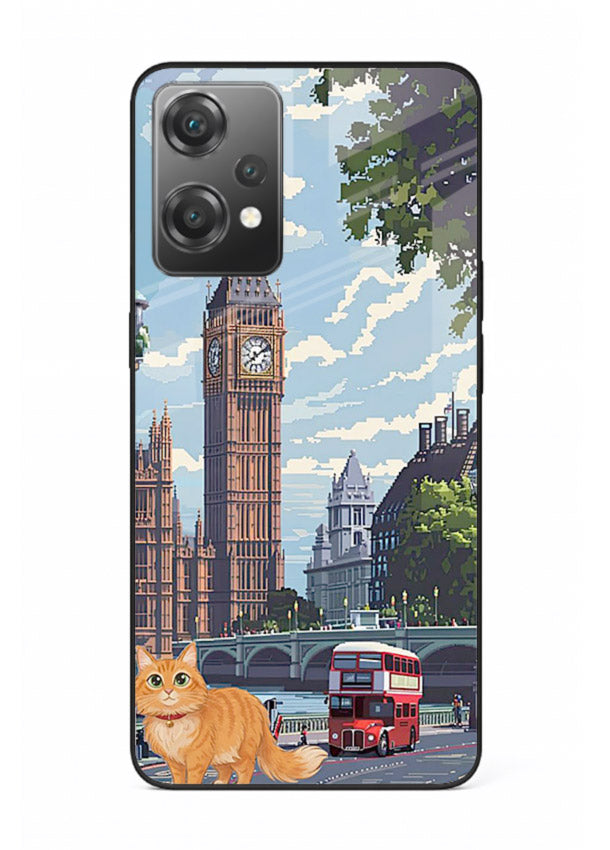 London Cat Street neon cat London artwork OnePlus Nord CE2 Lite 5G glass back cover