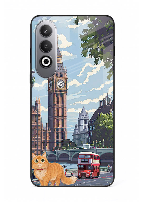 London Cat Street neon cat London artwork OnePlus Nord CE4 glass back cover