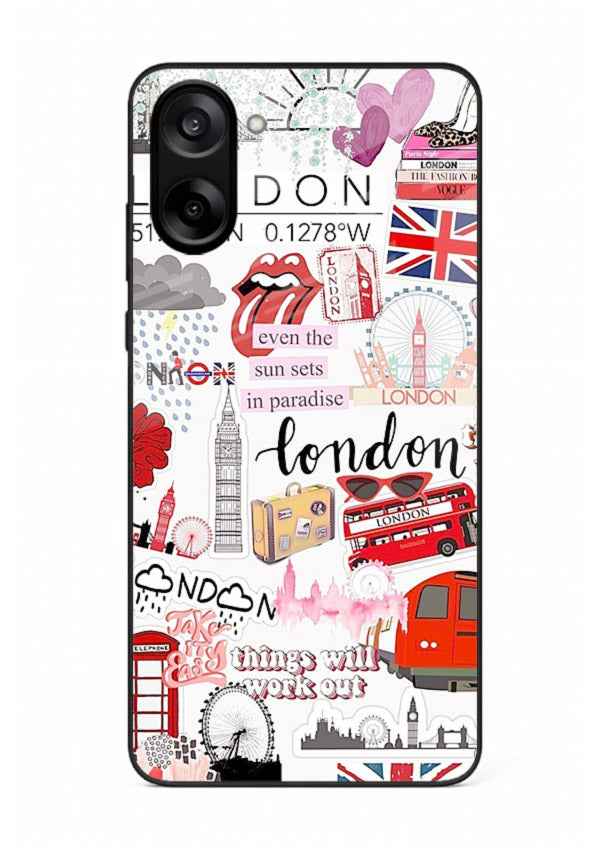 London Icons Stickerbomb collage artwork OnePlus Nord CE5 glass back cover