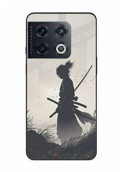 lone samurai sunset warm silhouette art OnePlus 10 Pro glass cover japanese scenic case