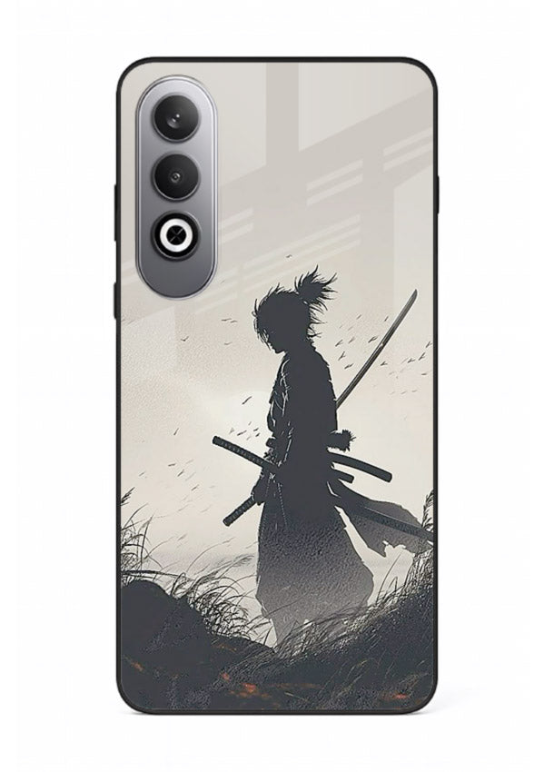 lone samurai sunset warm silhouette art OnePlus Nord CE4 glass cover japanese scenic case