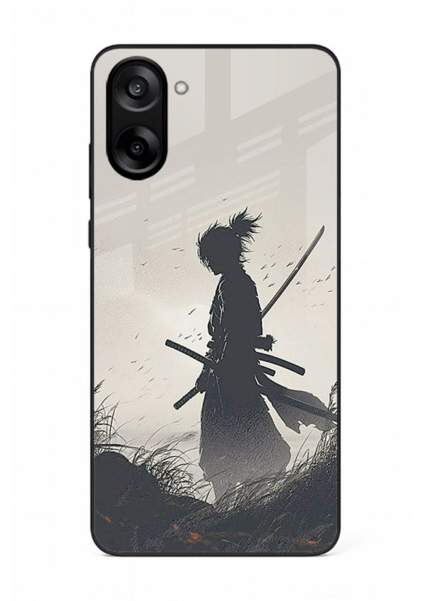 lone samurai sunset warm silhouette art OnePlus Nord CE5 glass cover japanese scenic case