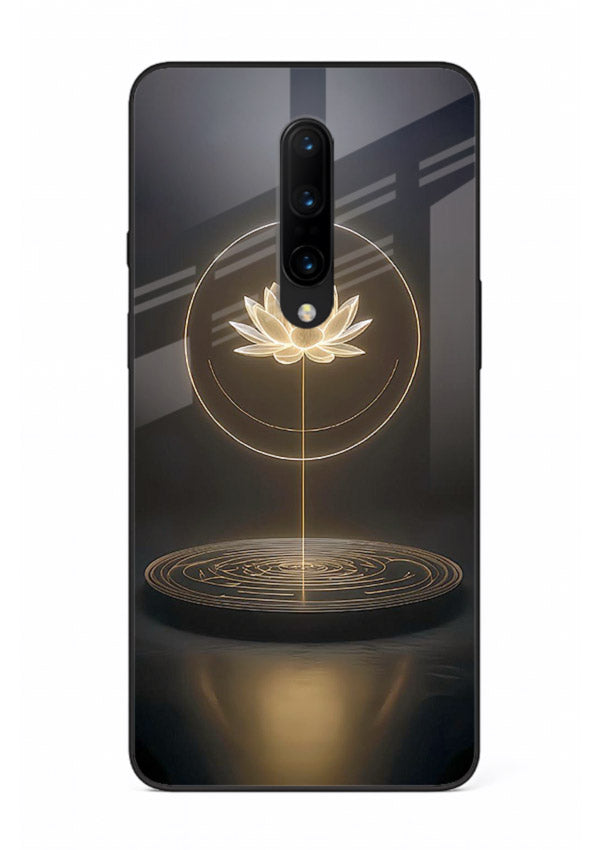 Golden lotus shining spiritual art OnePlus 8 glass elegant divine cover