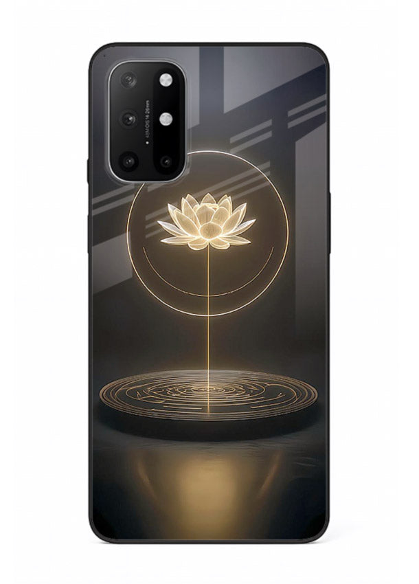 Golden lotus shining spiritual art OnePlus 8T glass elegant divine cover