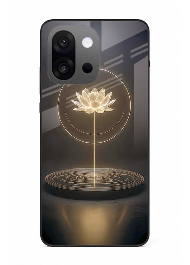 Golden lotus shining spiritual art OnePlus 13s glass elegant divine cover