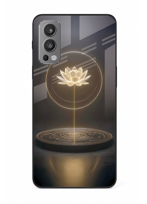 Golden lotus shining spiritual art OnePlus Nord 2 glass elegant divine cover