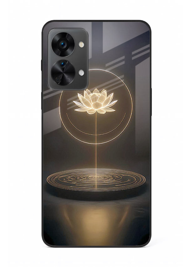 Golden lotus shining spiritual art OnePlus Nord 2T glass elegant divine cover