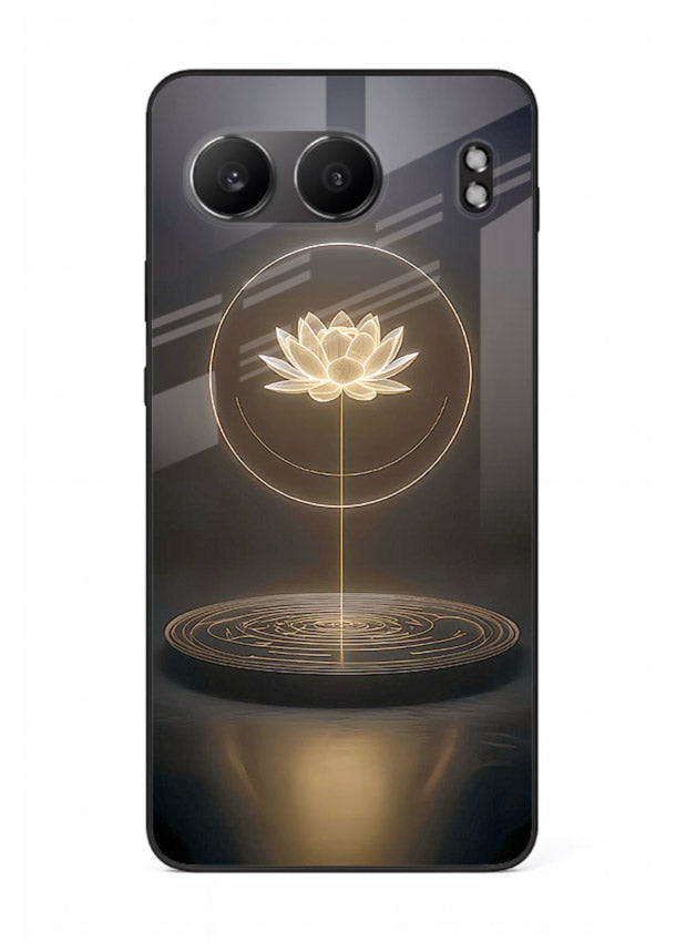 Golden lotus shining spiritual art OnePlus Nord 4 glass elegant divine cover